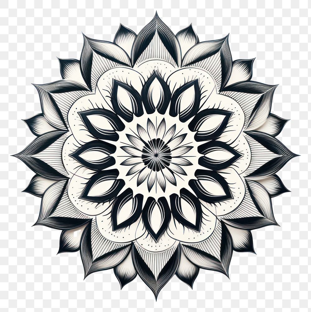PNG Mandala art pattern drawing.