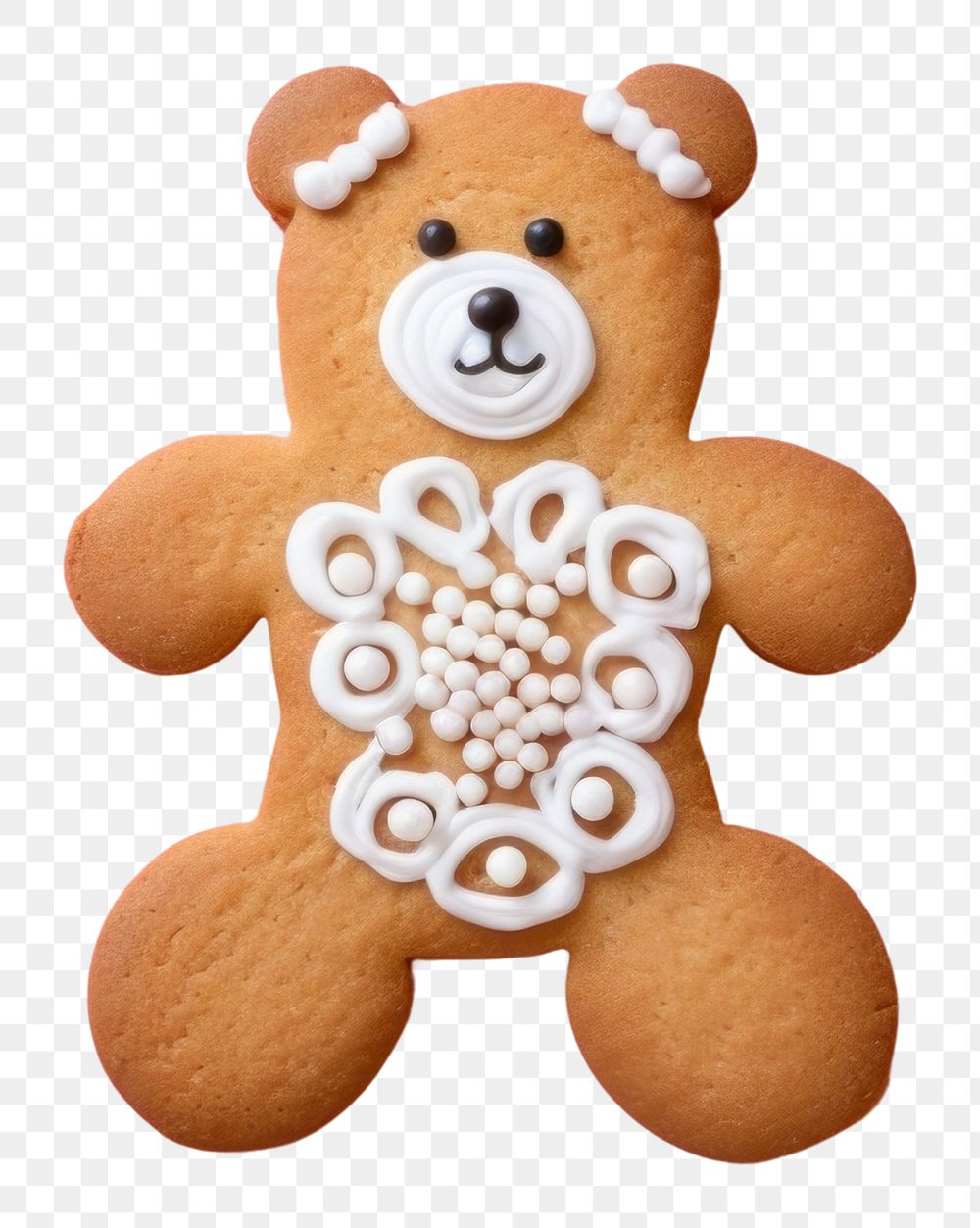 PNG Teddy bear cookie gingerbread food. AI generated Image by rawpixel.