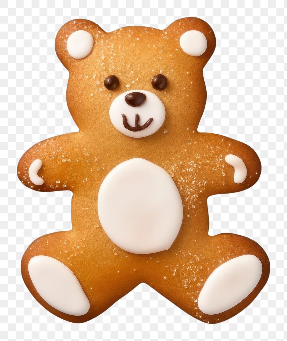 PNG Teddy bear cookie gingerbread dessert. AI generated Image by rawpixel.
