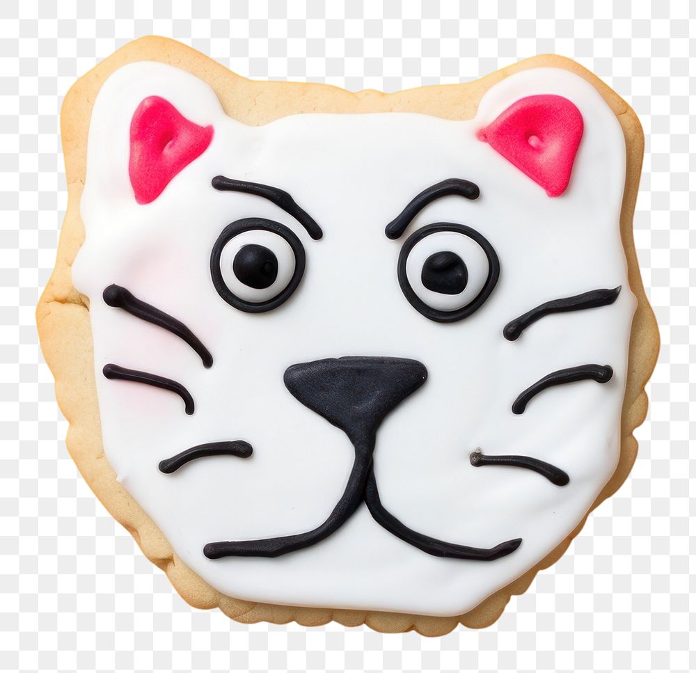 PNG Tiger icing dessert cookie. AI generated Image by rawpixel.