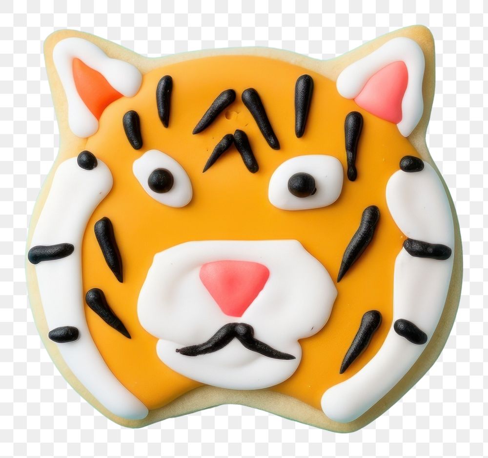 PNG Tiger dessert cookie icing. AI generated Image by rawpixel.