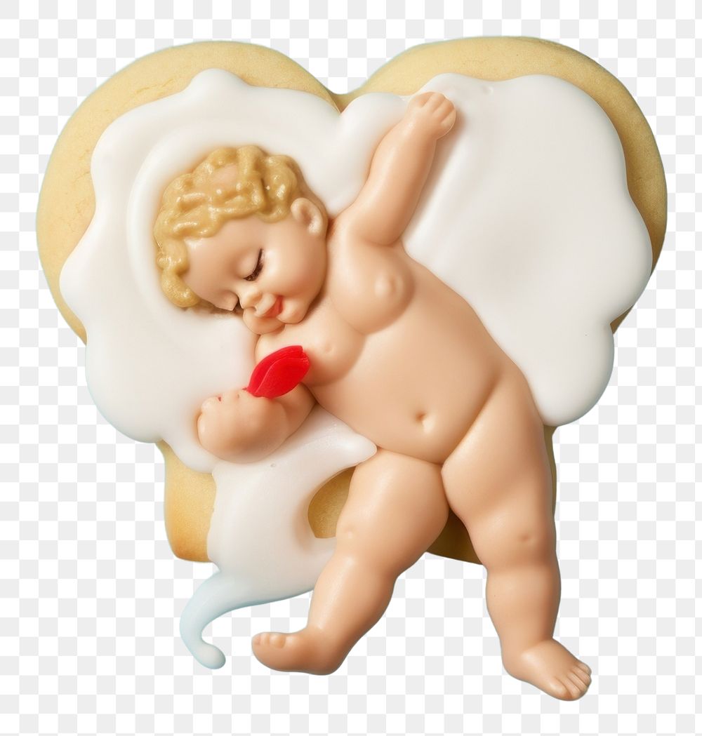 PNG Baby cupid cookie icing toy. AI generated Image by rawpixel.