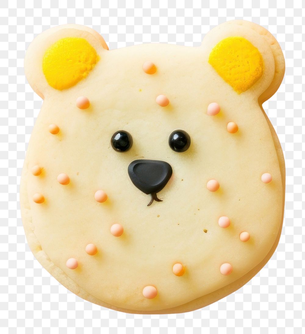 PNG Bear cookie icing dessert. AI generated Image by rawpixel.