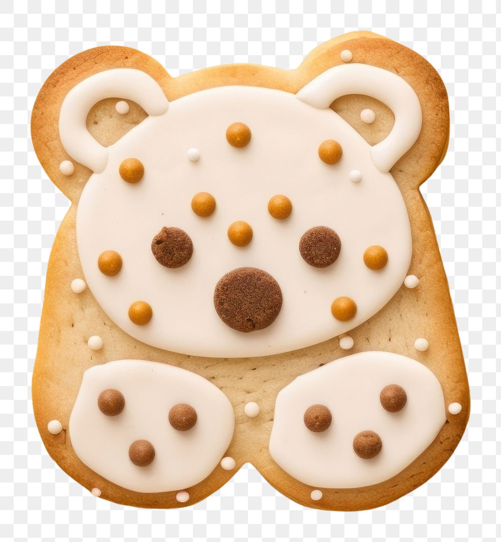 PNG Bear cookie dessert icing. AI generated Image by rawpixel.