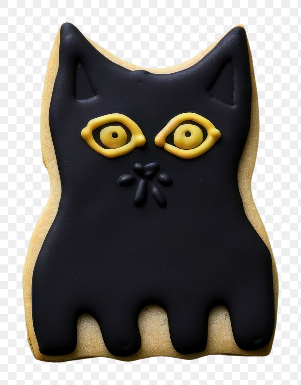 PNG Black cat cookie animal mammal. AI generated Image by rawpixel.