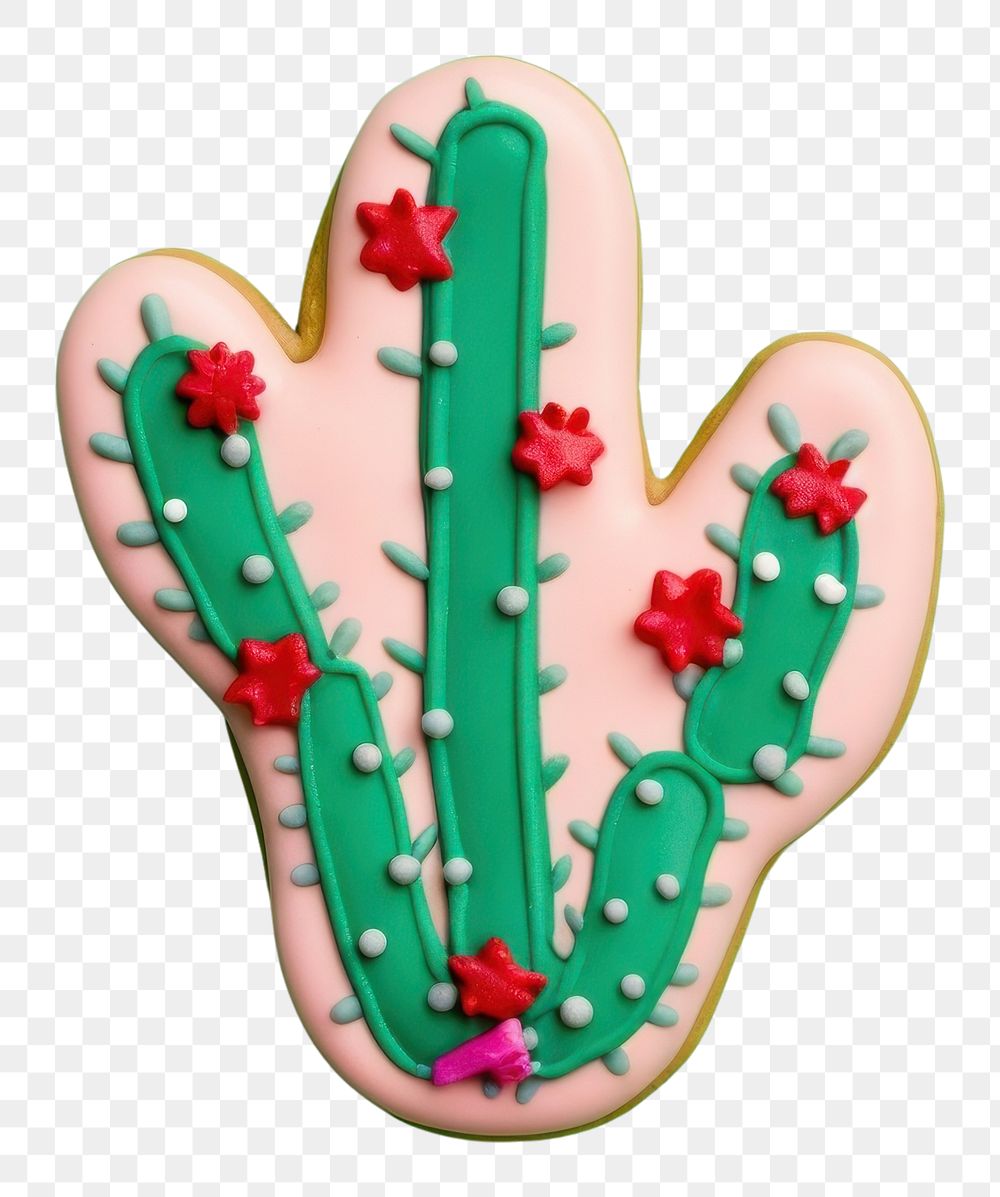 PNG Cactus dessert cookie icing. AI generated Image by rawpixel.