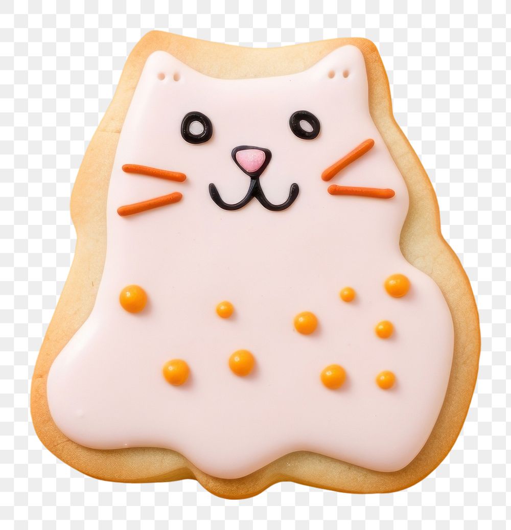 PNG Cat character cookie icing dessert AI generated Image by rawpixel