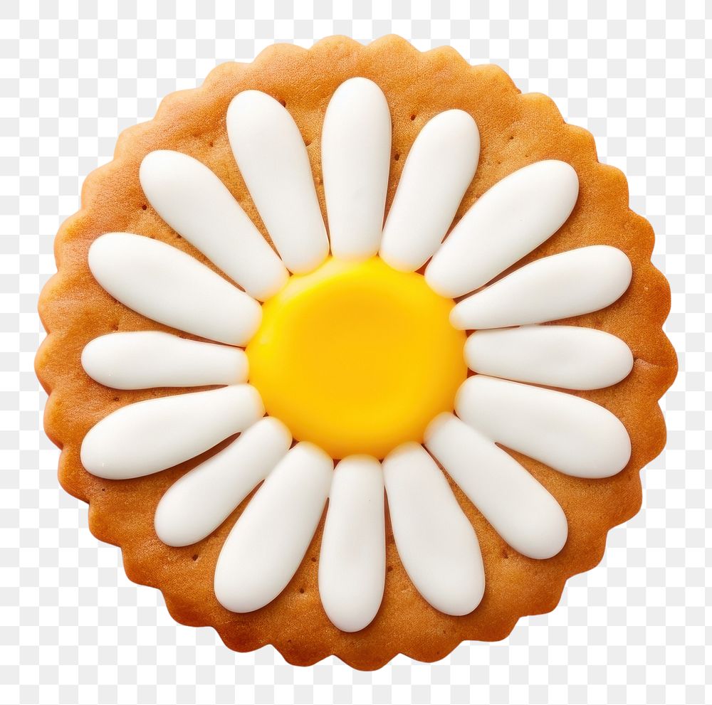 PNG Daisy cookie icing dessert. AI generated Image by rawpixel.