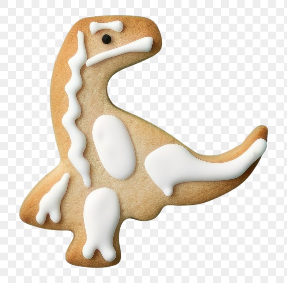 PNG Dinosaur cookie gingerbread icing. AI generated Image by rawpixel.