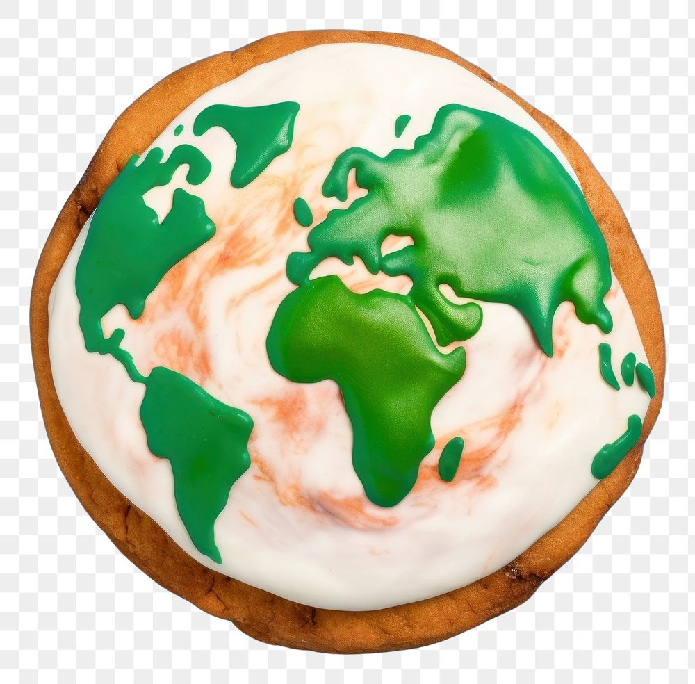 PNG Earth dessert cookie icing. AI generated Image by rawpixel.