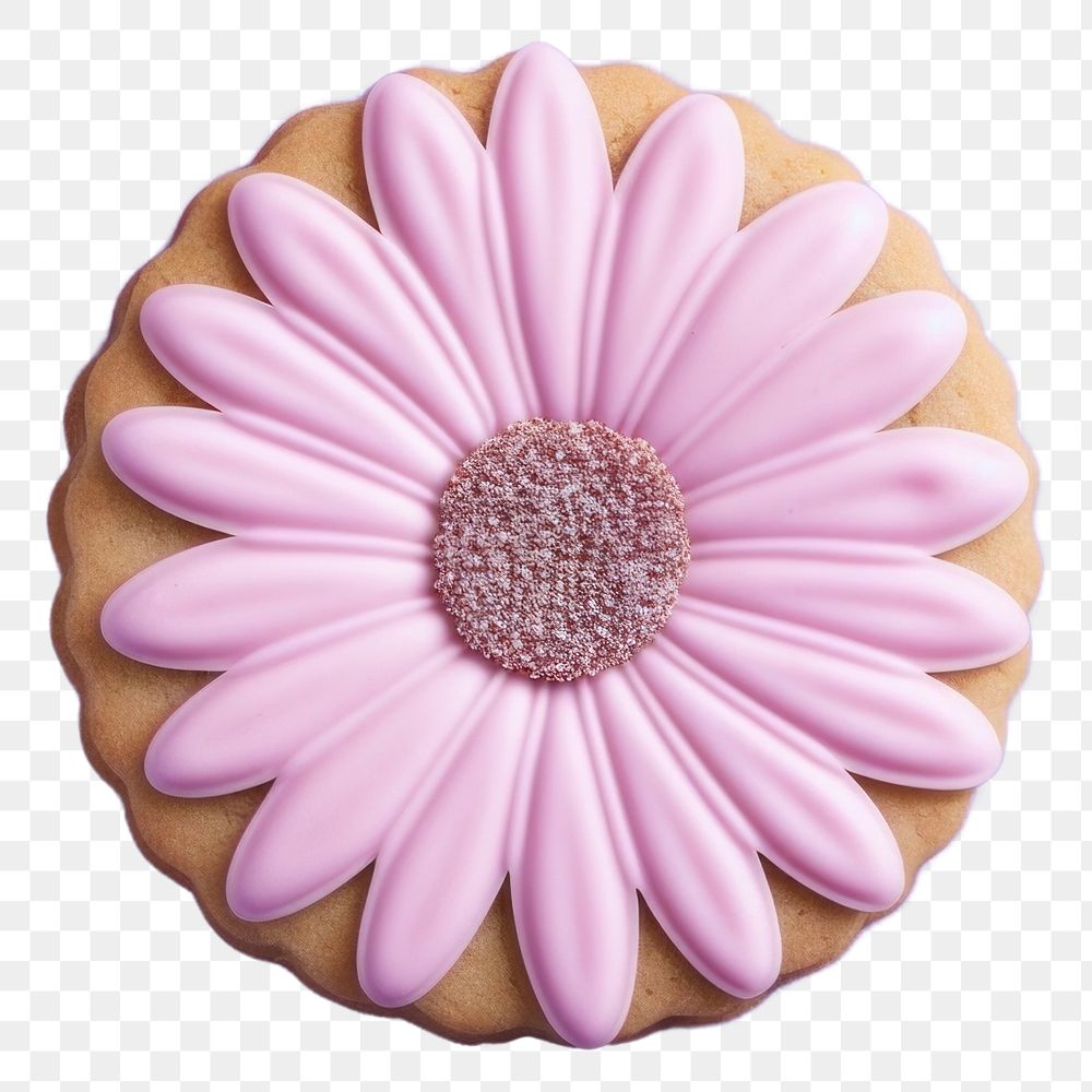 PNG Flower icing dessert cookie. AI generated Image by rawpixel.
