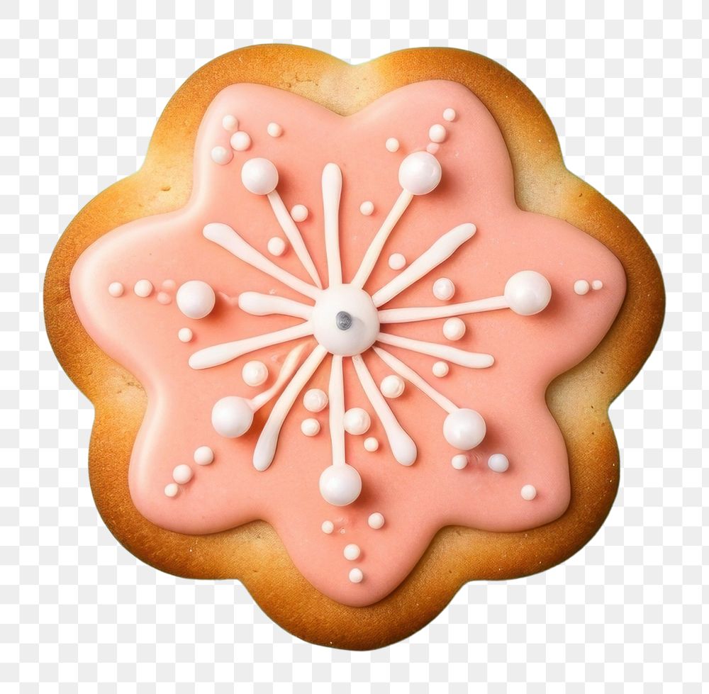 PNG Flower cookie icing dessert. AI generated Image by rawpixel.
