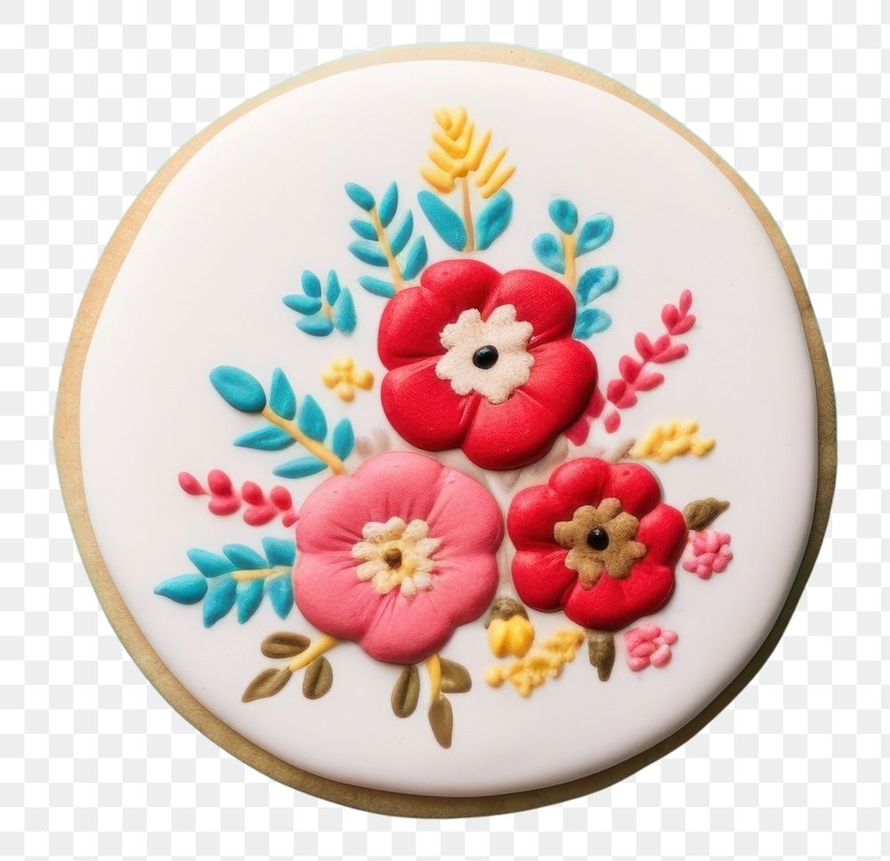 PNG Floral art embroidery pattern. AI generated Image by rawpixel.