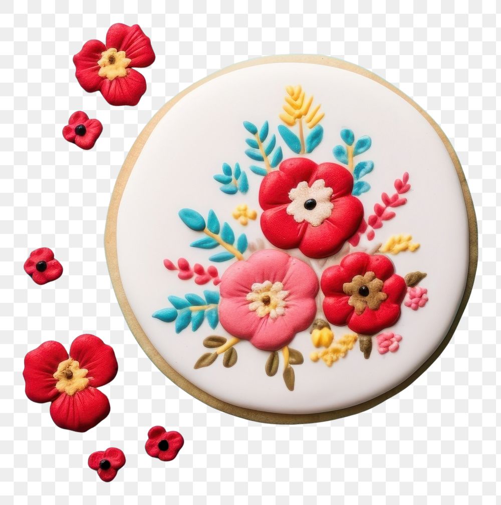 PNG Floral art embroidery pattern. AI generated Image by rawpixel.