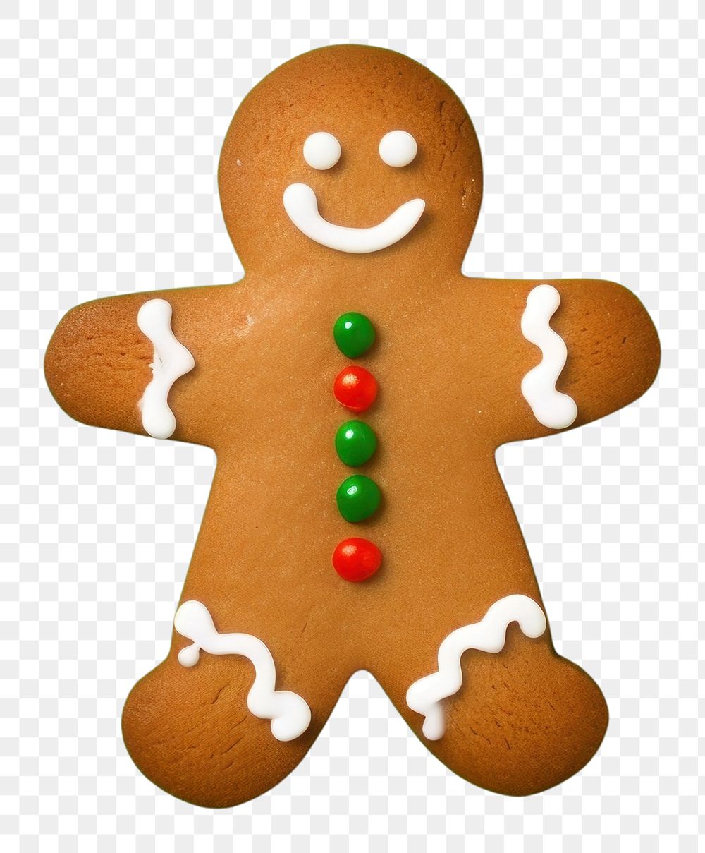 PNG Gingerbread man cookie icing food. AI generated Image by rawpixel.