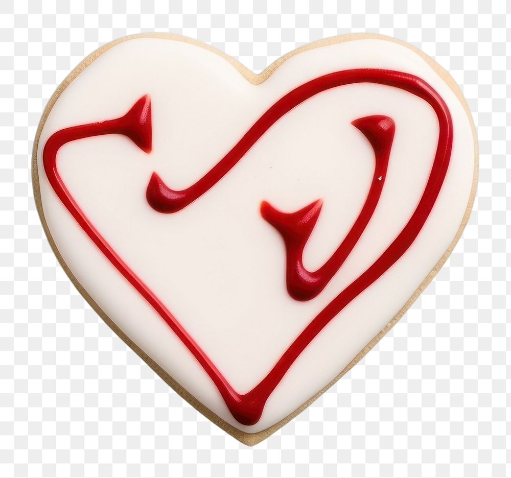 PNG Heart icing cookie confectionery. AI generated Image by rawpixel.
