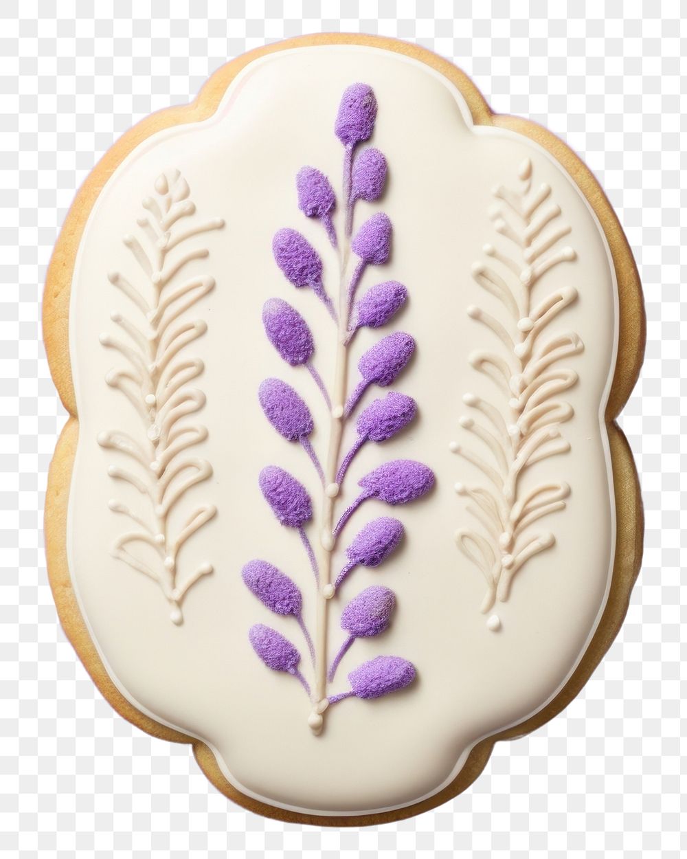 PNG Lavender cookie flower icing AI generated Image by rawpixel