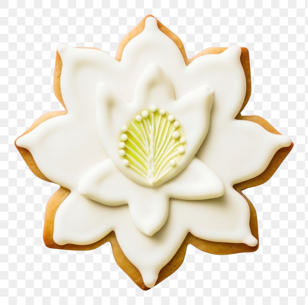 PNG Lotus icing dessert cookie. AI generated Image by rawpixel.