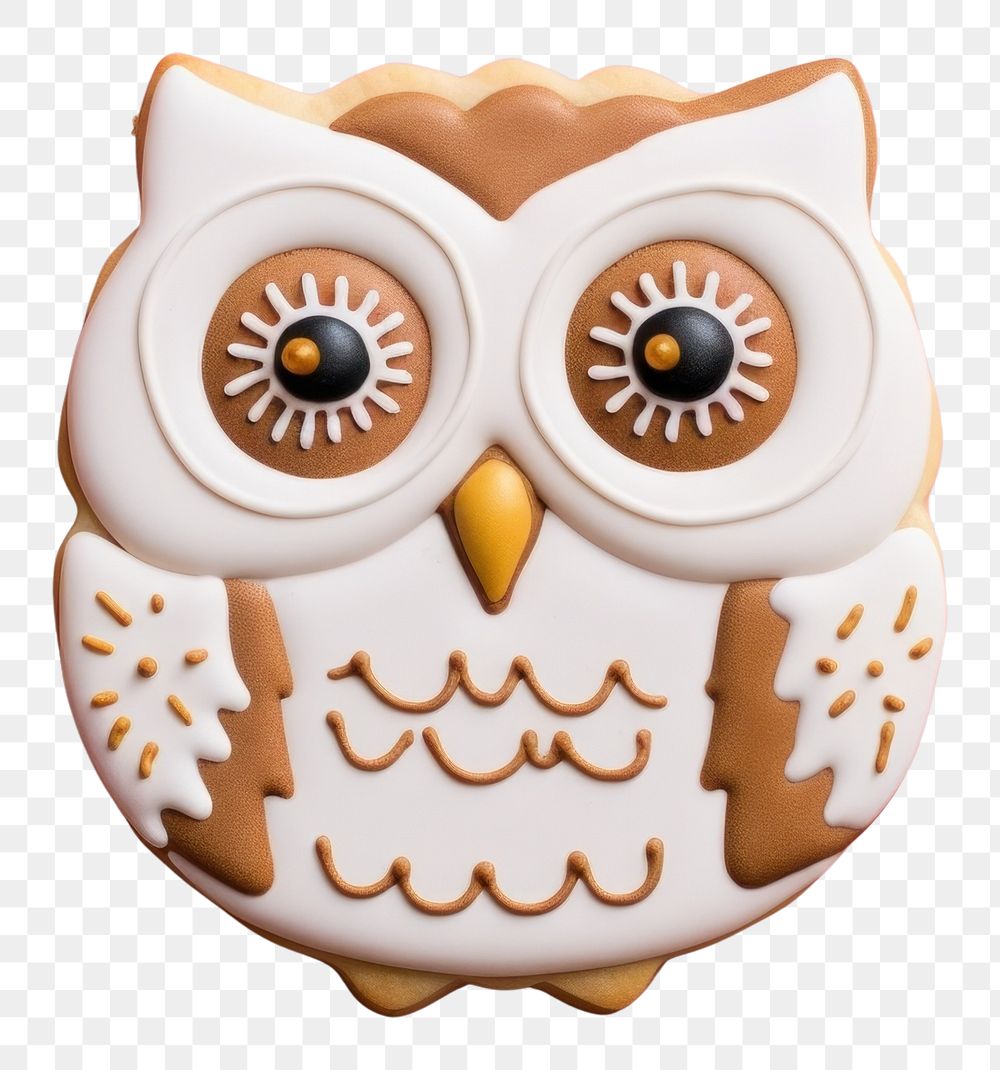 PNG Owl cookie icing dessert. AI generated Image by rawpixel.