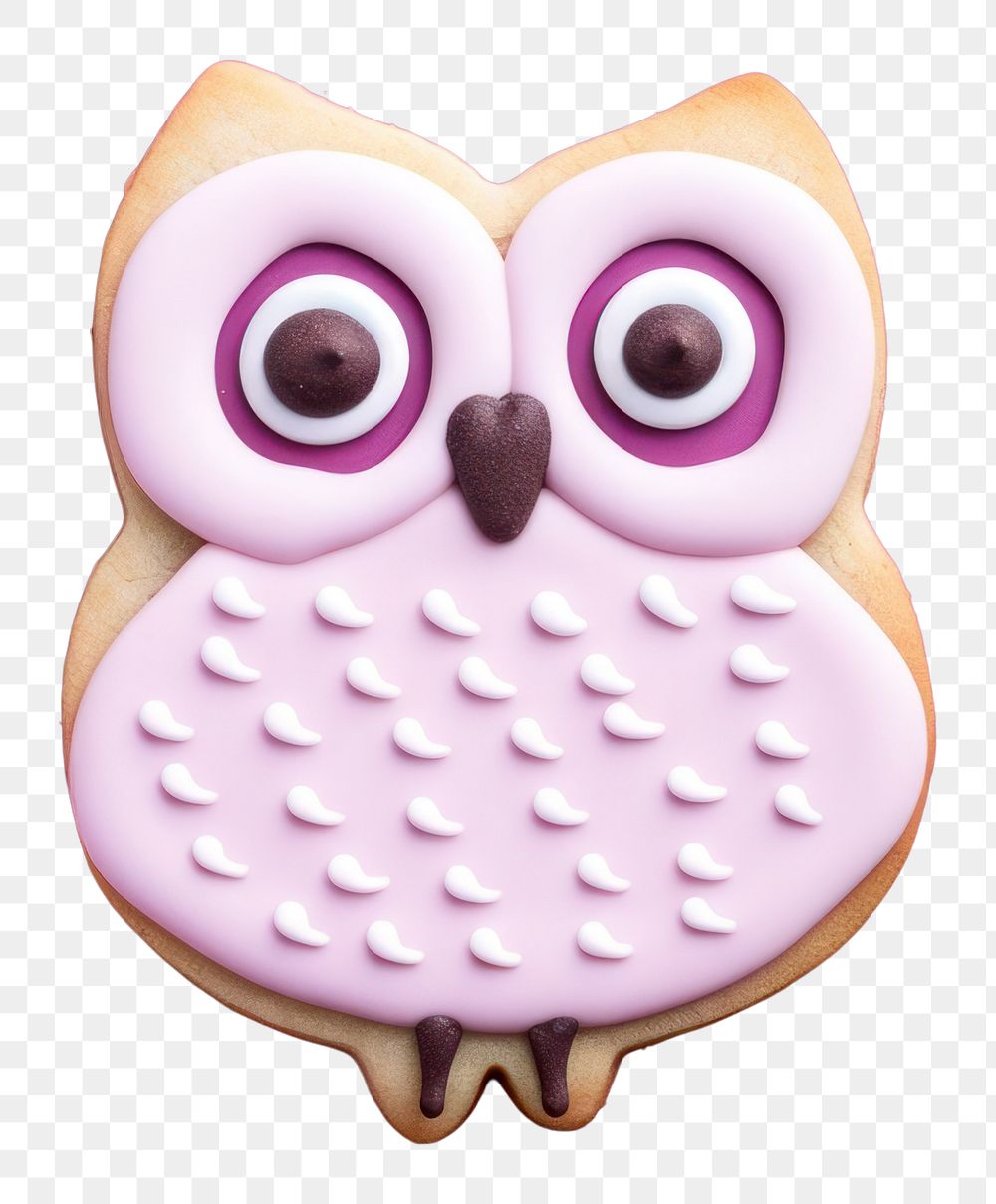 PNG Owl icing dessert cookie. AI generated Image by rawpixel.