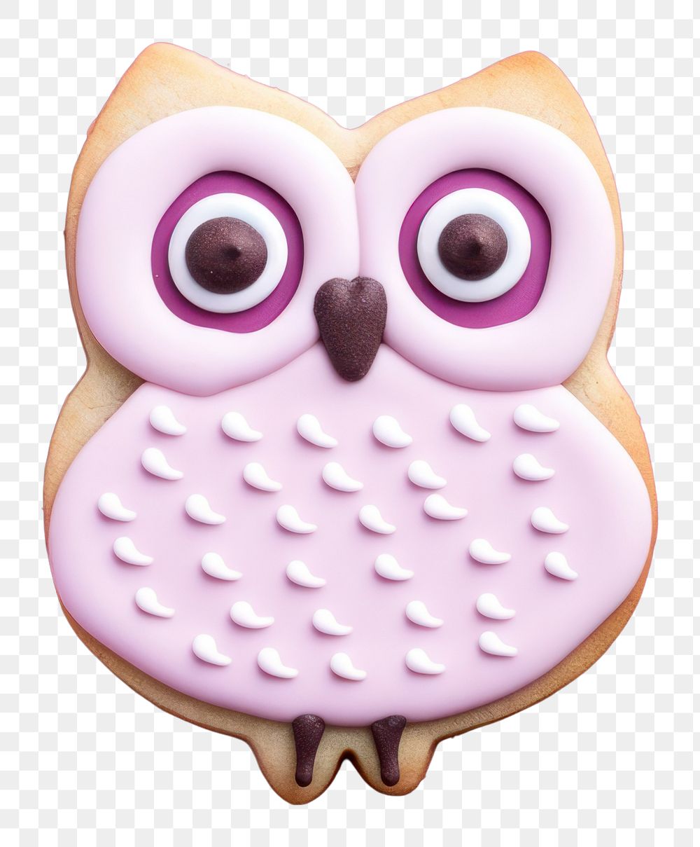 PNG Owl icing dessert cookie. 