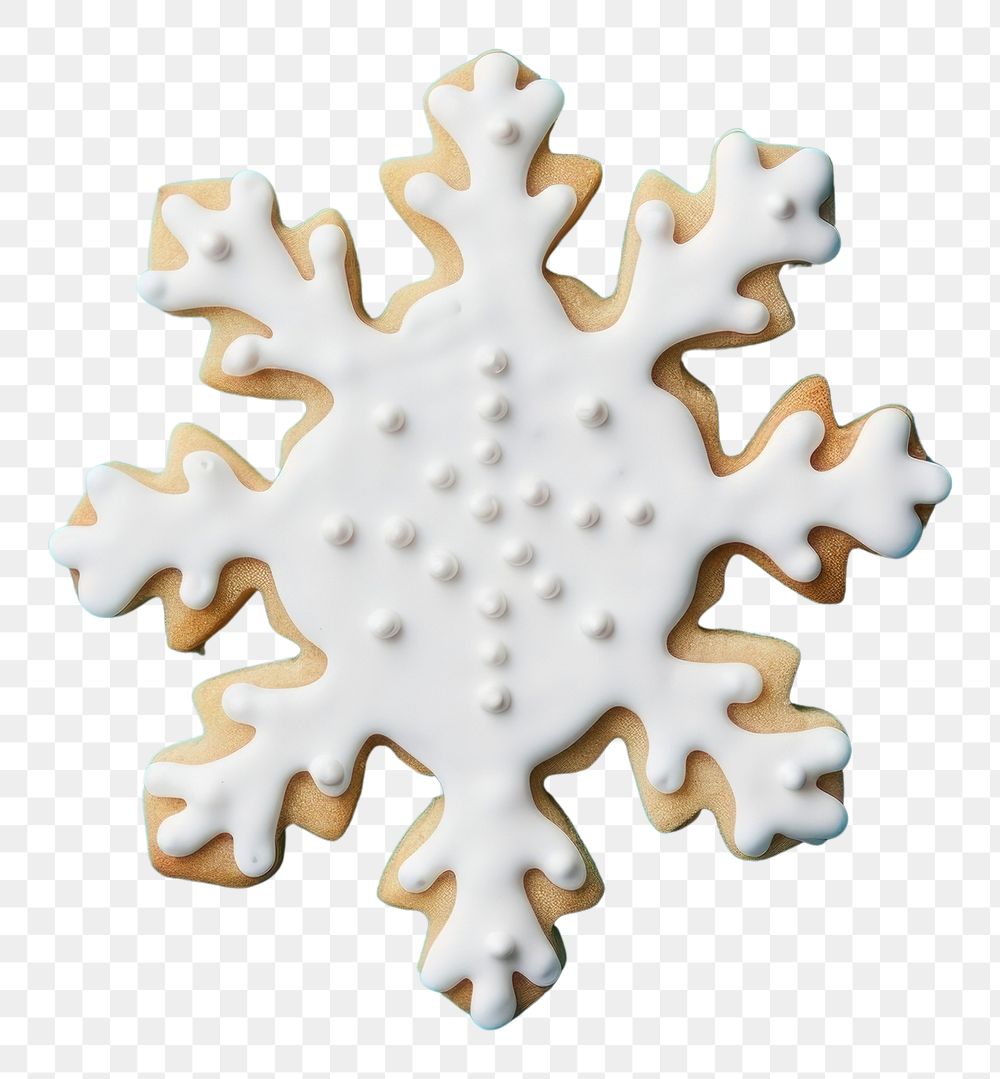 PNG Snow flake icing dessert cookie. AI generated Image by rawpixel.
