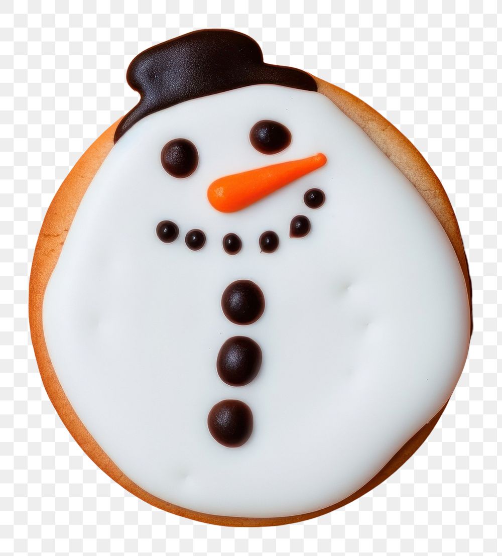 PNG Snowman cookie winter food. AI generated Image by rawpixel.