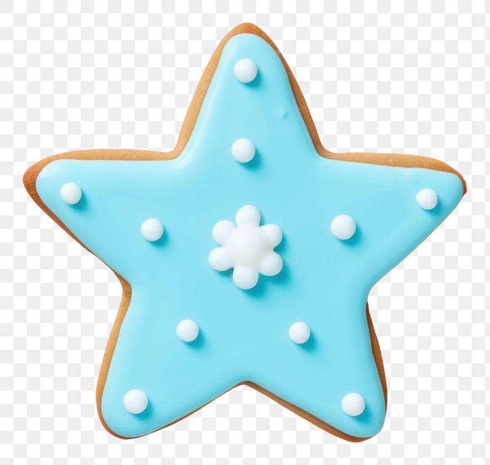 PNG Star icing turquoise dessert. AI generated Image by rawpixel.
