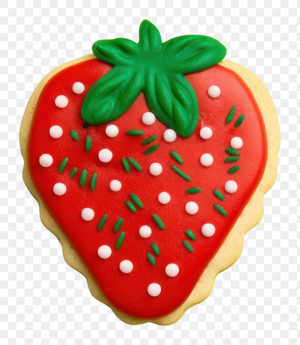 PNG Strawberry dessert cookie fruit. AI generated Image by rawpixel.