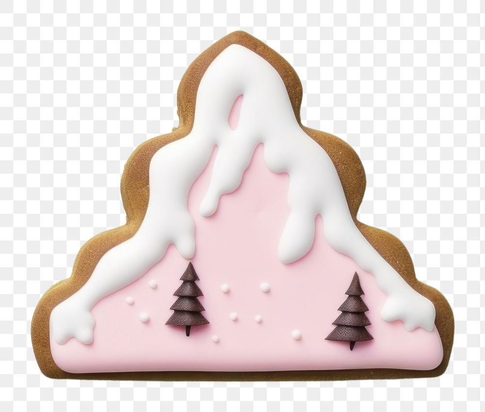 PNG Mountain cookie icing dessert. AI generated Image by rawpixel.