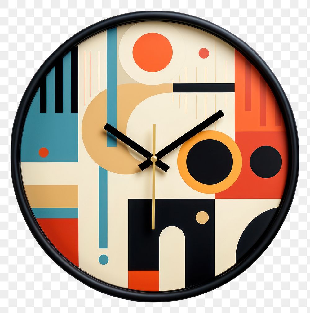 PNG Memphis design of clock disk wall clock.