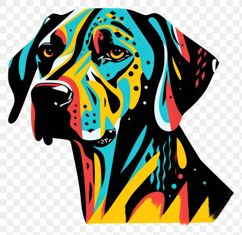 PNG Memphis design of dog art graphics painting.