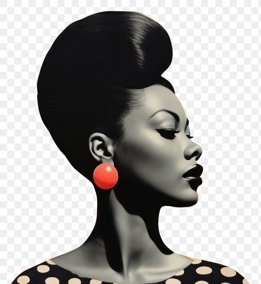 PNG Black woman portrait earring adult.