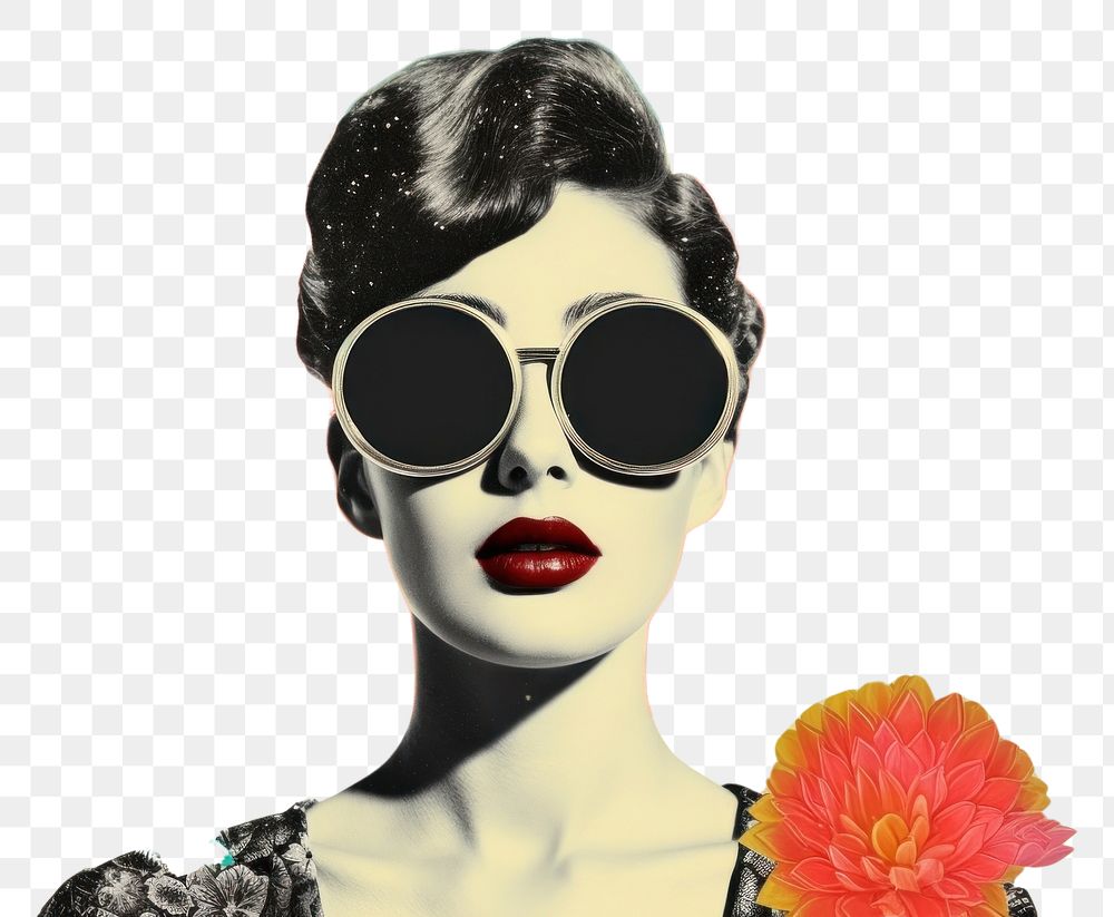 PNG Love sunglasses portrait poster.