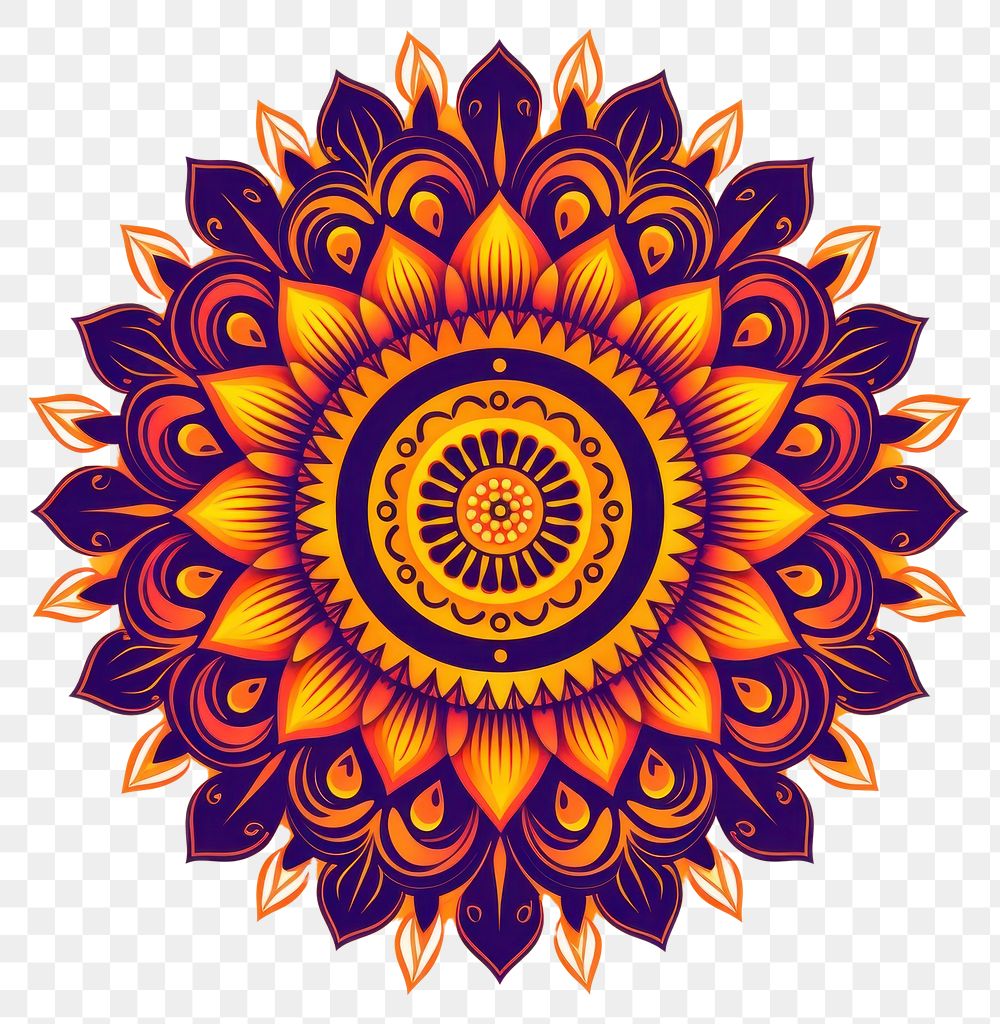PNG Mandala sun pattern art inflorescence.