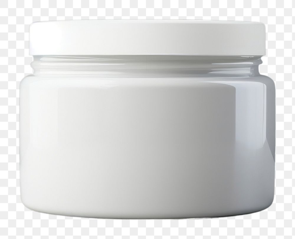 PNG Glossy shoe polish cream jar mockup porcelain gray gray background.