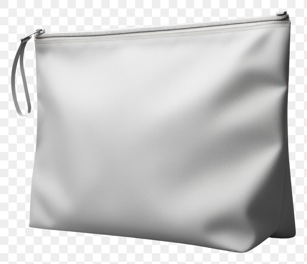 PNG Zip bag mockup handbag gray gray background.