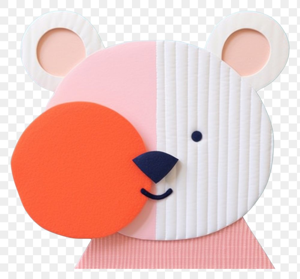 PNG  Simple abstract fabric textile illustration minimal of a teddy bear art anthropomorphic representation.