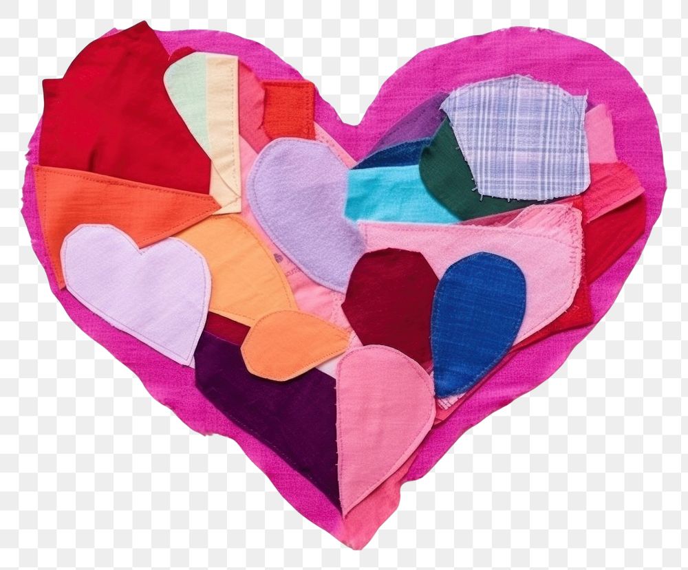 PNG  Simple abstract fabric textile illustration minimal of a heart patchwork creativity variation.