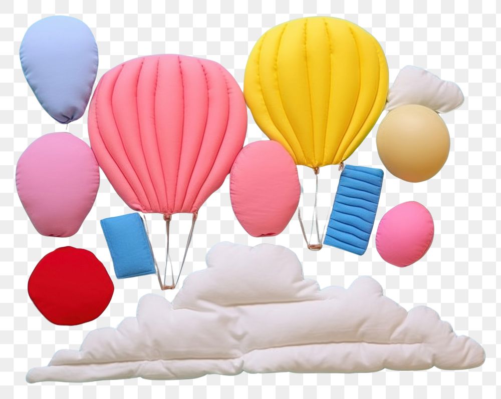 PNG  Simple abstract fabric textile illustration minimal of a balloon transportation creativity variation.