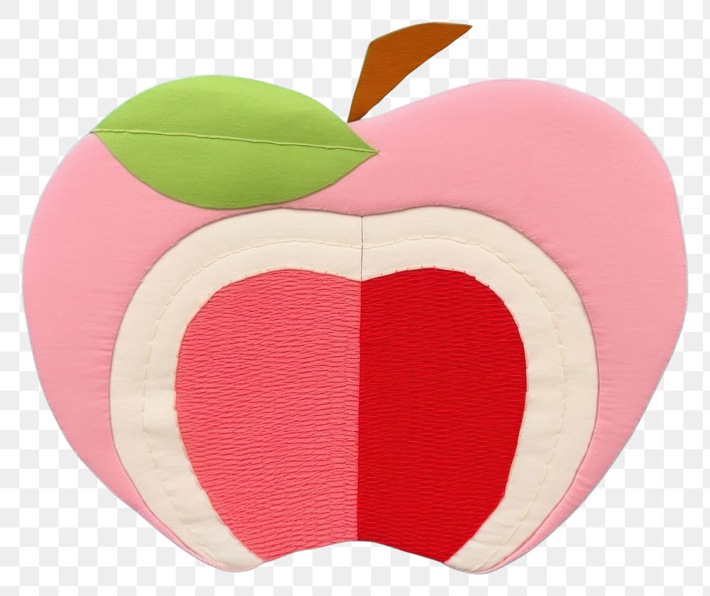 PNG  Simple abstract fabric textile illustration minimal of a apple art creativity patchwork.