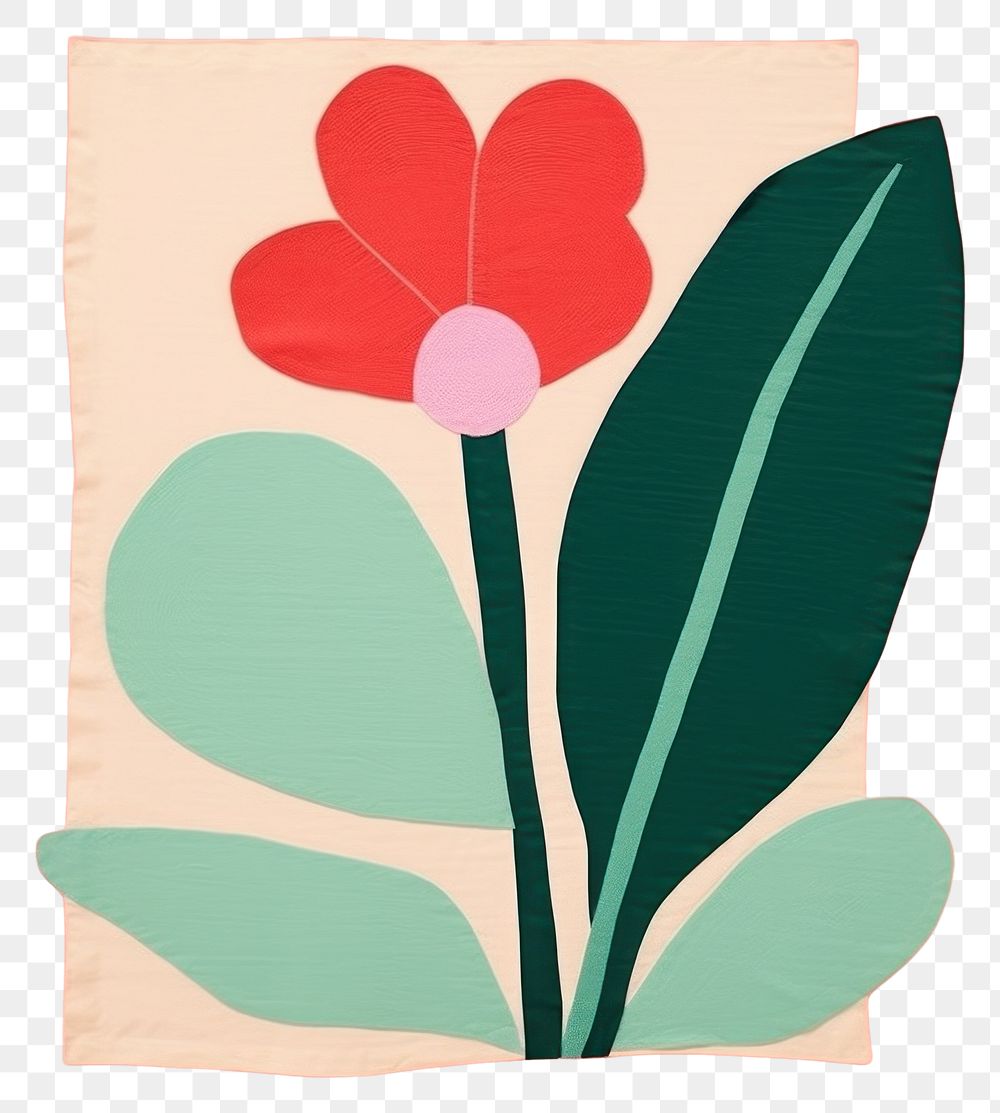 PNG  Simple fabric textile illustration minimal of a plant art pattern flower.