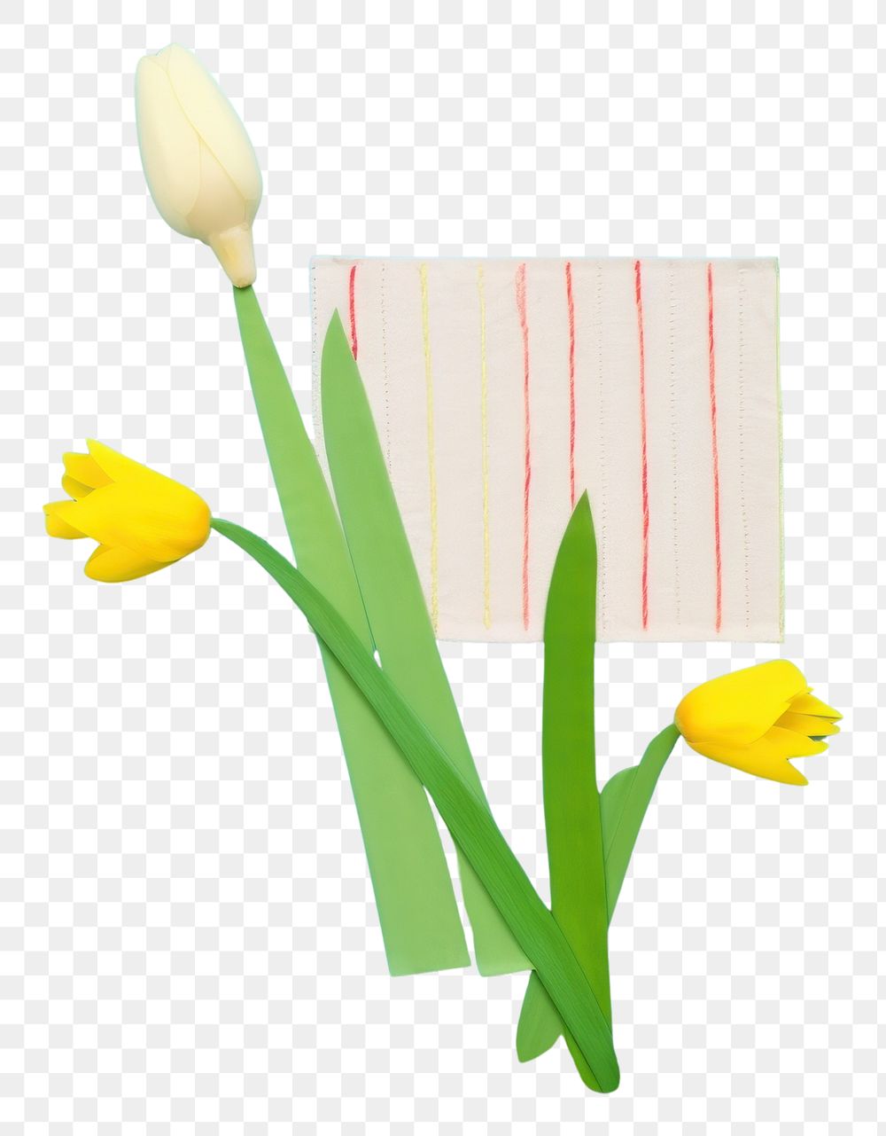 PNG  Simple fabric textile illustration minimal of a easter daffodil flower plant.