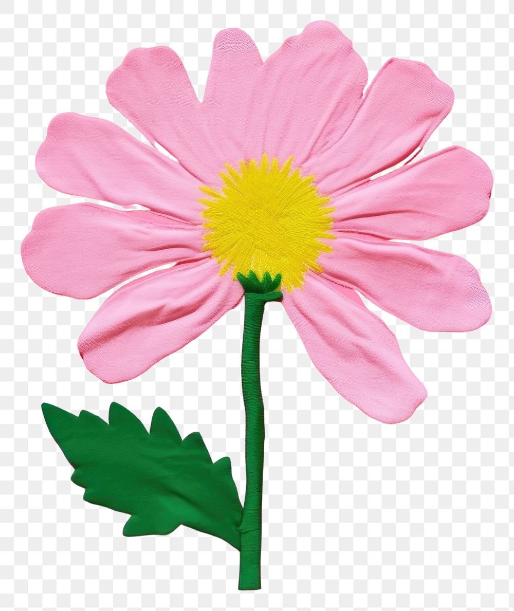 PNG  Simple fabric textile illustration minimal of a flower petal plant daisy.
