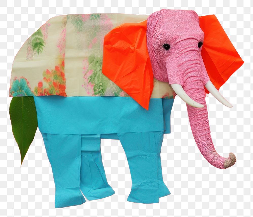 PNG  Simple fabric textile illustration minimal of a elephant wildlife animal mammal.