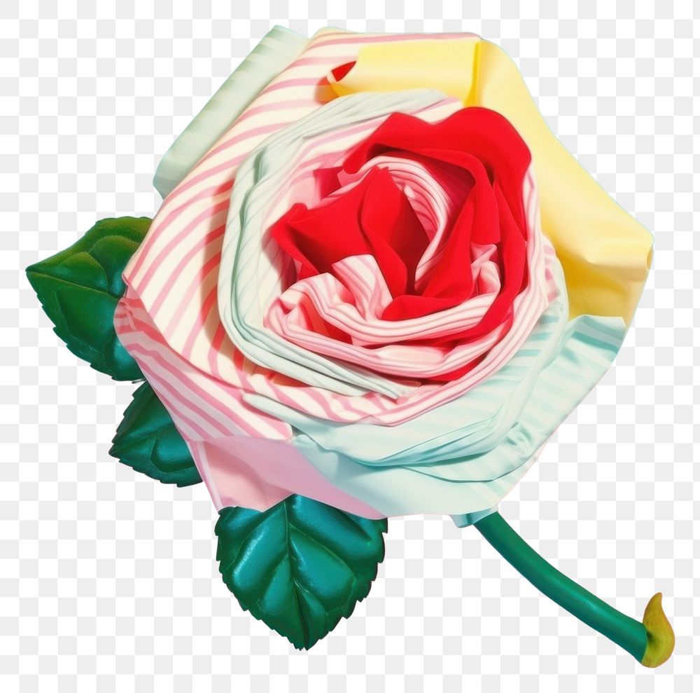 PNG  Simple fabric textile illustration minimal of a rose flower plant art.