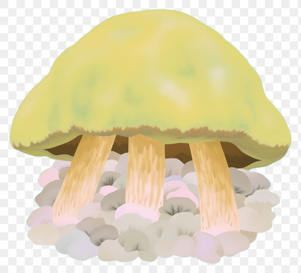 PNG  Simple fabric textile illustration minimal of a mushroom fungus plant toadstool.