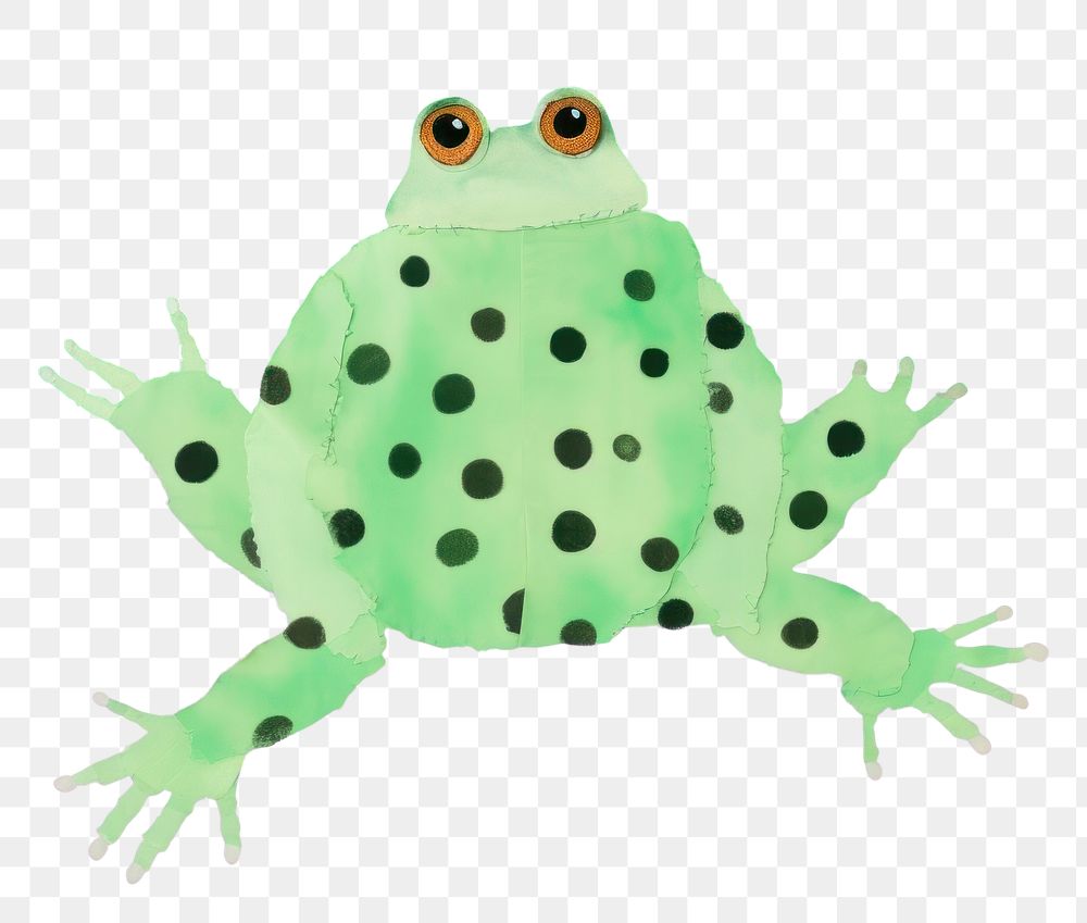 PNG  Simple fabric textile illustration minimal of a frog amphibian wildlife animal.
