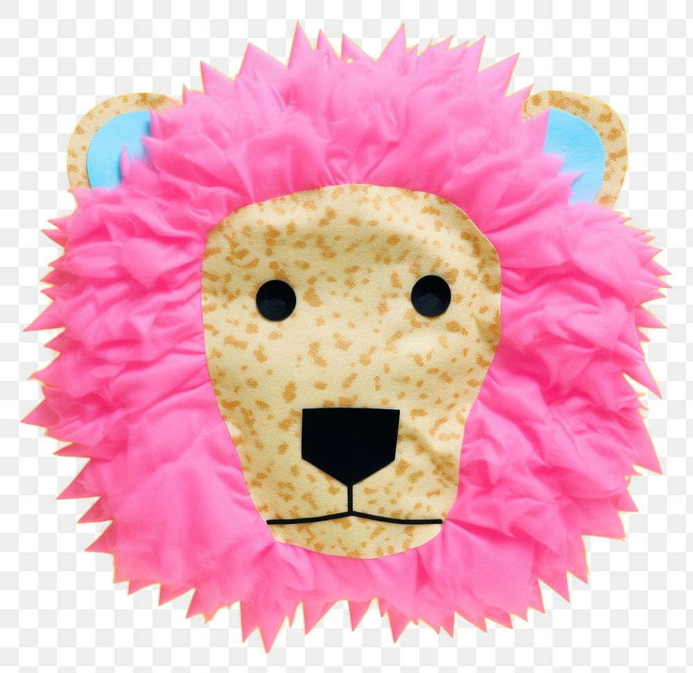 PNG  Simple fabric textile illustration minimal of a lion art toy anthropomorphic.