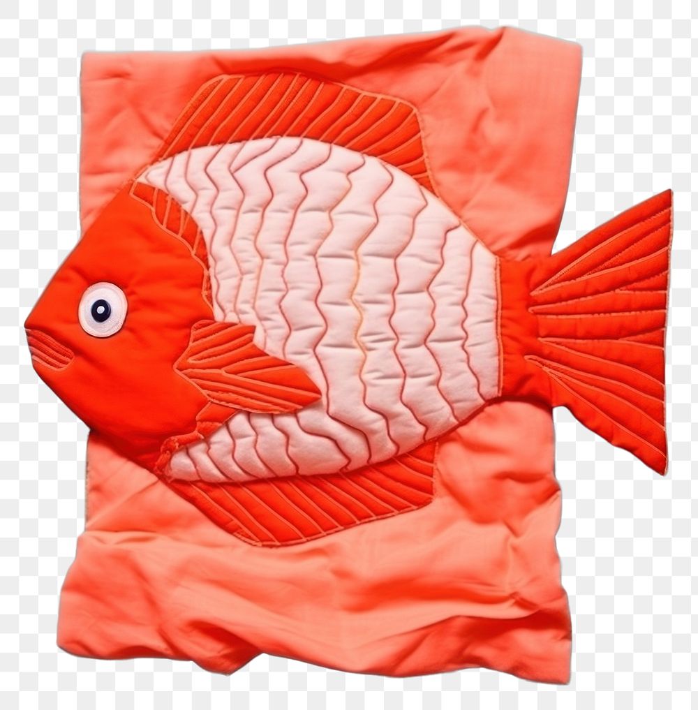 PNG  Simple fabric textile illustration minimal of a fish animal art representation.